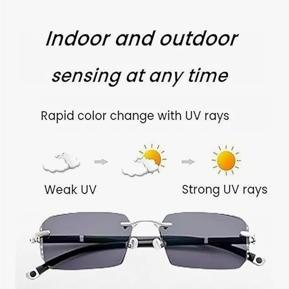 Black Rimless Reading/Magnifying Glasses Unisex +200 - Picture 5 of 5